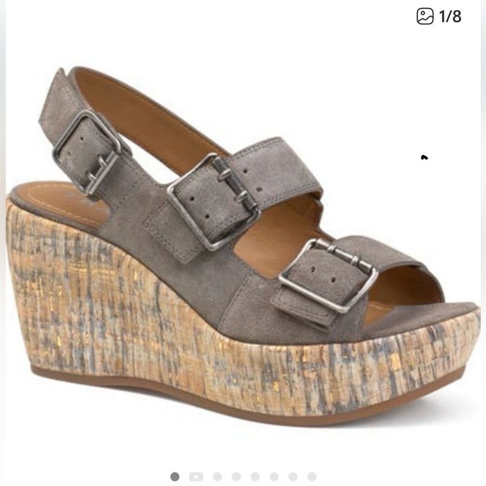 Track Gray Suede Wedge Patsy Wedge Sandals